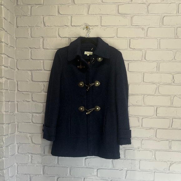 NWOT Calvin Klein Blue Pea Coat Timeless Wool Design size 8 - Picture 8 of 9
